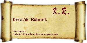 Kresák Róbert névjegykártya