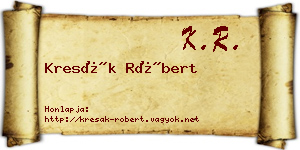 Kresák Róbert névjegykártya